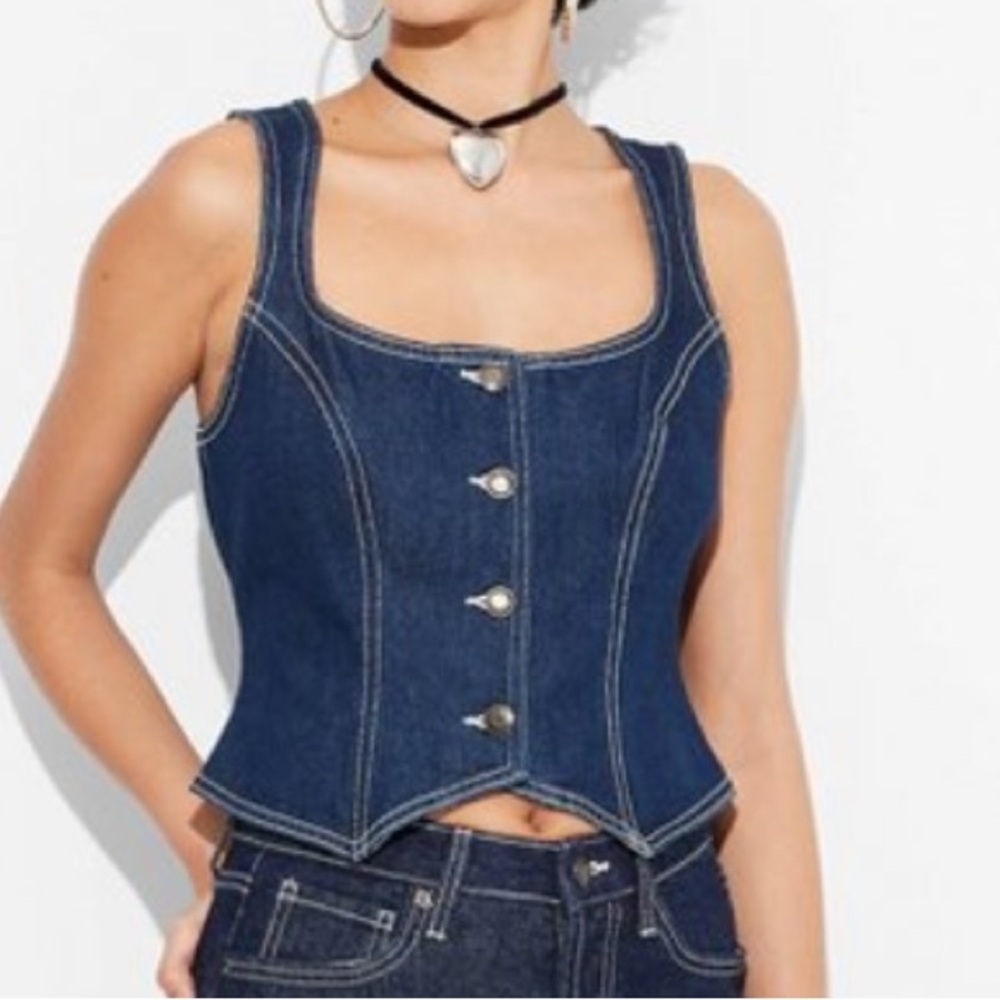 Women’s Denim Corseting  Tank Top